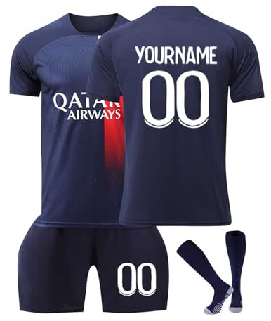Générique Maillot de Foot Personnalisé Enfant et Adultes avec Nom Numéro de L'équipe 2024/2025, Ensemble Garçon Homme Vêtements de Football Tee Shirt Short avec Chaussette Cadeau Personnalisé