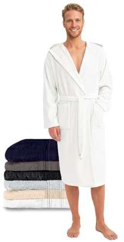 Twinzen - Bademantel Herren 100% Baumwolle Oeko-Tex