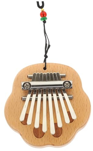 ibasenice Mini-kalimba aus Holz Daumenklavier Tragbares Fingerinstrument Kalimba für Anfänger Praktisches Mini-kalimba-instrument