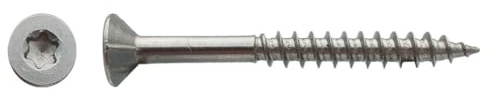 100 Vis Bois Tête Fraisée Torx T25 F/Partiel 5 x 120 mm - Inox A2 - D-Work