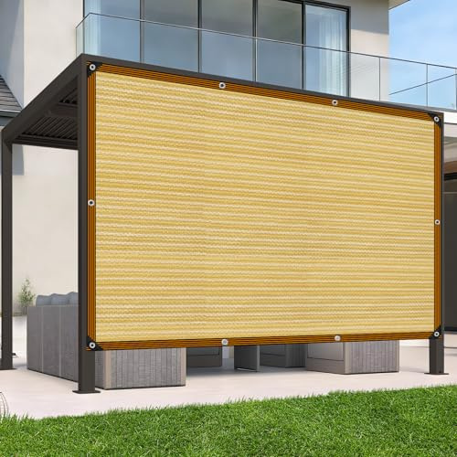 Filet d'ombrage à 90 % avec œillets - 3 x 5 m - Convient pour pergolas, jardin, plantes, toits de cour, serre et camping en plein air - Beige