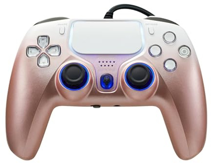 NBCP Wired PS5 Controller - Gaming Controller for PlayStation 5, PS4, PC/Steam, Turbo & Linear Hall-effect Trigger, Dual Vibration, 3.5mm Audio Jack