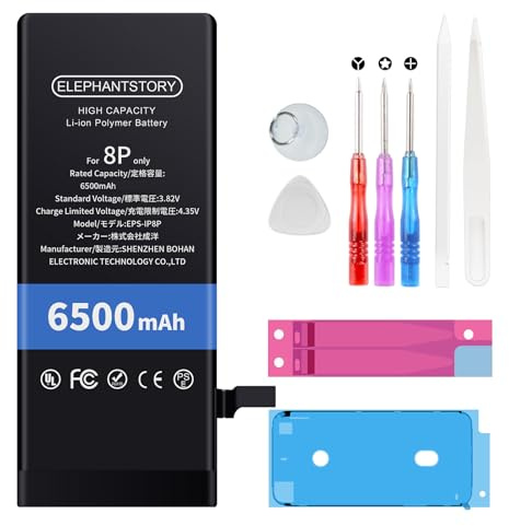 Elephantstory Batteria per iPhone 8 Plus, Batteria ad Alta Capacità con Strumenti di Riparazione e Guida