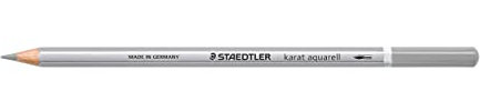 STAEDTLER aquarell Buntstifte karat aquarell, hellgrau, wasservermalbare, weiche, farbintensive Mine, unterschiedliche Trocken- und Nasstechniken, 6 Aquarellstifte im Kartonetui, 125-80