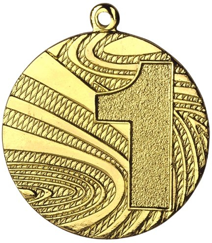 pokalspezialist 10 Stück Medaille Gold aus Stahl, 40mm Durchmesser und 2 mm Höhe.