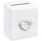 Party Deco Gastgeschenk, Hochzeitsbox mit Rosenherz - 24 x 24 x 24 cm - Geschenkbox, Geldbox, Kartenbox, Geschenkkartenbox für Hochzeitsempfänge, Geburtstage, Braut- oder Babypartys - Weiß