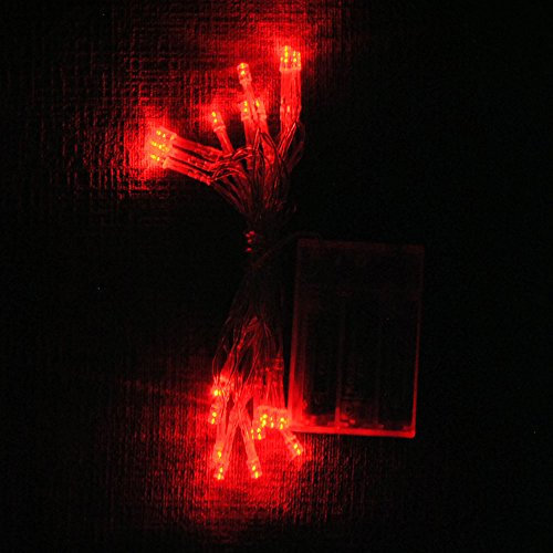 Batteriebetriebe LED-Lichterkette mit 20 LEDs, 2 m, von Lightsgo® rot