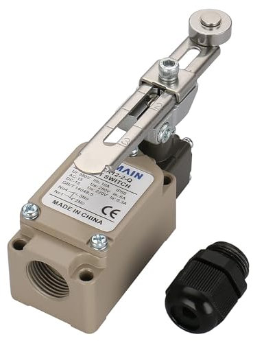 Baomain WLCA12-2-Q Interrupteur de fin de course à levier rotatif réglable à bouton 380 V 10 A étanche IP66