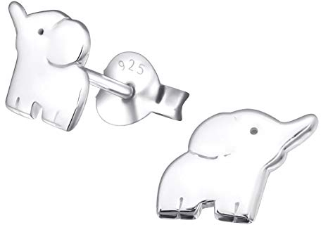 Monkimau Mädchen Ohrringe Elefant Ohrstecker aus 925 Sterling Silver Silber