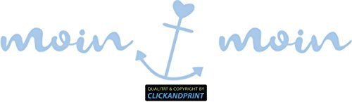 CLICKANDPRINT Aufkleber » moin moin, 220x51,3cm, Pastellblau • Wandtattoo/Wandaufkleber/Wandsticker/Wanddeko/Vinyl