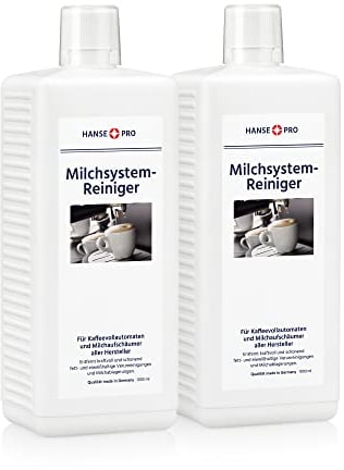 HANSE PRO Milchsystem-Reiniger, 2 x 1000 ml I Milch-Reiniger I Milchschaum-Reiniger I Reiniger für Milchaufschäumer, Kaffeevollautomaten Sahneautomaten I ideal für Jura Krups Philips uvm.