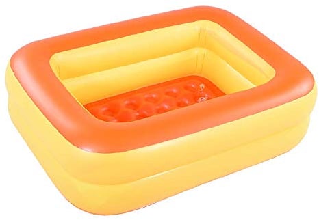 Piscine Gonflable pour Enfants, 115 x 88 x 35 cm, Orange pour Enfants, Piscine d'été, Baignoire Amusante avec Sol Souple Gonflable