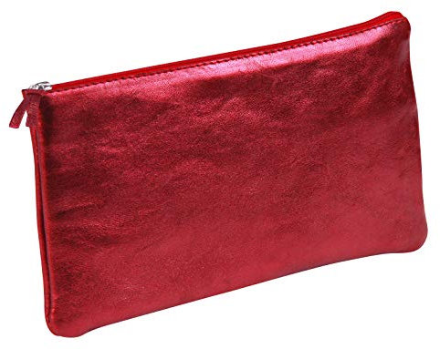 Clairefontaine 8714C Schlampermäppchen flach (mit Perlmutt-Effekt, 22x11 cm) 1 Stück rot