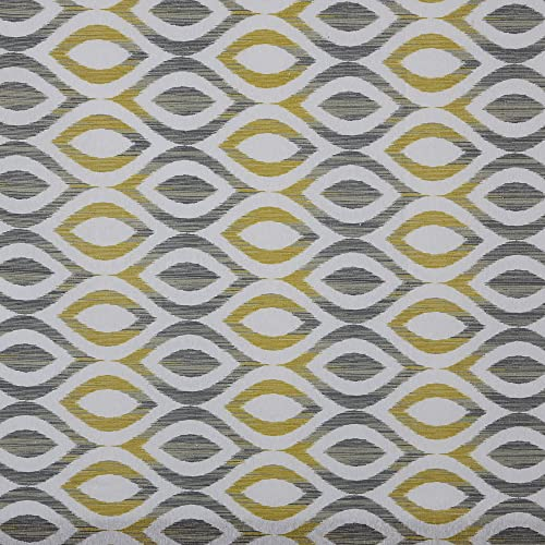 Gedruckt Canvas Dekostoff - 280 cm Breite - Meterware ab 0,5 m - Preis gilt für 0,5 m | Geometrisch - Gelb, grau