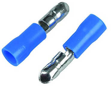 Cartrend 10482 Rundstecker Rundsteckhülsen blau Kabelschuhe Quetschverbinder isoliert für 1,5-2,5mm², 20 Stück