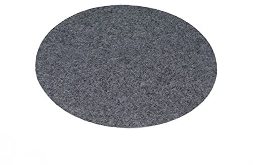 Primaflor - Ideen in Textil Event-Teppich Hochzeitsteppich Podium Rund, Grau, 50cm Durchmesser, Schwer Entflammbar, Weihnachtsbaum-Decke, Teppich, Stehtisch-Unterleger