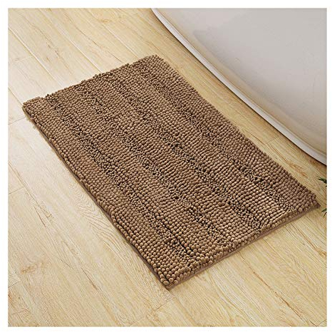 HONGBI Badematte rutschfest-Badvorleger Anti-Rutsch Badteppich Weich Wasserabsorbierende Badematten Flauschige Mikrofaser Badezimmerteppich Braun 50x81cm