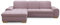 CAVADORE Canapé d'angle Lexi Style Maison de Campagne/canapé en Forme de L avec Chaise Longue XXL Gauche et Noyau à Ressorts/avec tête réglable / 275 x 82-99 x 173 cm/Tissu Plat : Vieux Rose