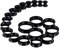 Longbeauty 20PC Extra Weich Silikon Tunnel Plugs 6mm-25mm Piercing Ohrringe Set (Black)