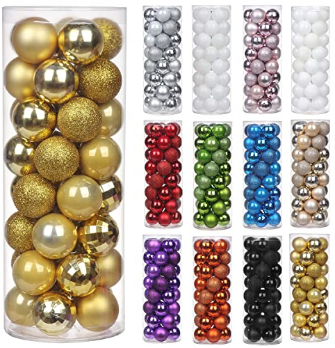 4CM Weihnachtsdeko Weihnachtskugeln, 40 Stücke Bruchsiche Christbaumkugeln Ornamente Weihnachtsbaumschmuck für Weihnachtsbaum Christbaumkugeln Weihnachtsdekoration Kugeln