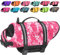 Doglay Giubbotto salvagente per cani, con strisce riflettenti, regolabile, salvagente per cani, con costume da bagno alto galleggiamento, per cani di taglia M, M, rosa mimetico