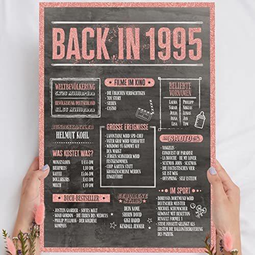 30 Geburtstag Frauen Rosegold Holzbild Back in 1995 personalisierbar zum Hinstellen/Aufhängen opt. beleuchtet, 30 Geburtstag Frau Deko, 30 Geburtstag Frau, 30. Geburtstag Frau, Geschenk 30 Geburtstag