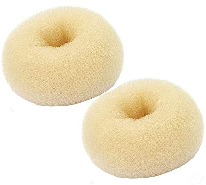 WACURRENTHYD Größe M (7,6 cm), Beige: Haarknotenmacher, Ring-Stil, Haarknoten, mittelgroßer Donut-Former für kurzes und dünnes Haar (mittel, 7,6 cm/Beige)