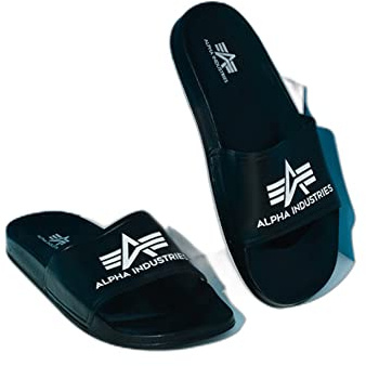 Alpha Industries Alpha Slider bequeme Badeslipper für Herren Black
