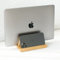 ROCDEER Vertikaler Laptop Ständer,Verstellbarer Laptop Halter,Dock 1,3 bis 3,8 cm, passend für alle MacBook/Notebook/Samsung/HP/Dell/Chrome Book,Natürlicher Bambus