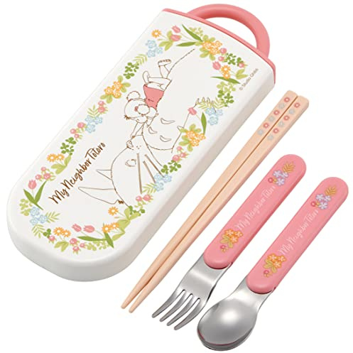 Skater TACC2AG-A Trio Set, Chopsticks, Spoon, Fork, My Neighbor Totoro, Mei, for Kids, Antibacterial, Made in Japan