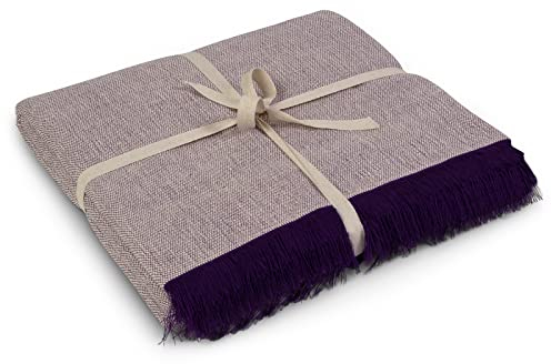 Yoga Studio Two Toned Cotton Yoga Blanket Great for Meditation & Relaxation - 142cm x 205cm (Two Toned - Purple)