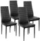 Esszimmerstühle 4er Set, Esszimmer Dtühle Modern, Kunstleder-Bezug, Hohe Rückenlehne, Bequemer Esszimmerstuhl, Kunstleder Stuhl, SGS Geprüft (4, Schwarz)