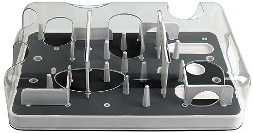 Dehner Lieblinge Katzenspielzeug Snack it, fördert Geschicklichkeit von Katzen, ca. 33.4 x 9 x 22.4 cm, Kunststoff, grau/weiß