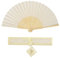 Hand Fans,Rave fan,Silk Fan with Gift Box Folding Hand Fans Silk Fabric and Bamboo Ribs Handheld Folding Chinese Fan Folding Fans Craft Fan Folding Fan for Wall Decoration (Beige)