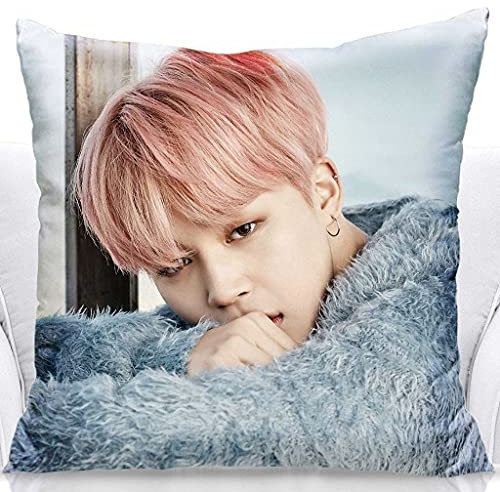 DetonTsai BTS Merchandise Kissen Kpop Jimin V Suga Jung Kook Fotos Weich Gefülltes Kissen für Sofa Heimdekoration Schön für AR 45 cm x 45 cm