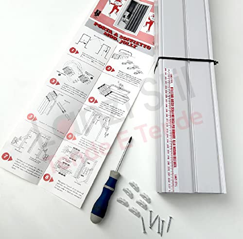 Puerta plegable en kit - PREMONTADA mod. JOLLY, medidas de 0-71 a 121cmx220H en PVC, bricolaje facil de armar con solo 10 tornillos, instrucciones claras y videos (Medida 72-83 x 220H, Perla gris)