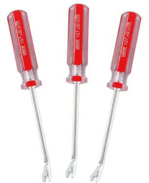 Suiwotin 3pcs Tack Lifter, Nail Staple Puller Remover, Tack Puller Screwdriver Tack Rivet Remover Tool, V Tip Pry Screwdriver Removal Tool (7.4 Length)