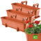KADAX Set 3x60cm Blumenkasten Terracotta, Balkonkasten aus Kunststoff, Pflanzkasten für Blumen und Kräuter, Widerstandsfähiger Balkontopf, Pflanzkübel für Balkon