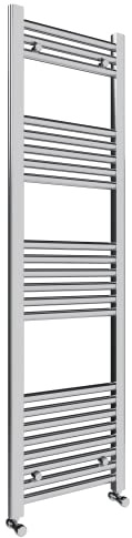 lauenberg 400x1400mm Towel Warmer Flat, Wall Mounted Chrome Plated Steel Bathroom Towel Rail Radiator, Suitable for Central Heating, Electric and Dual Fuel