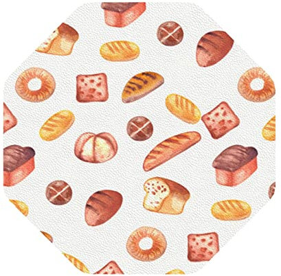 Untersetzer, bemalt, Brot, bedruckt, Leder, 6 Stück, lustiges Geschenk zum Einzug, für Zuhause und Küche, Büro