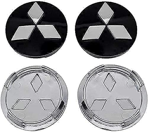 DAWAA 4 Stück 60mm Auto-Nabenkappen für Mitsubishi ASX Lancer Outlander Eclipse Pajero,Radnaben Auto Zubehör,Radnabenabdeckung,Nabendeckel.