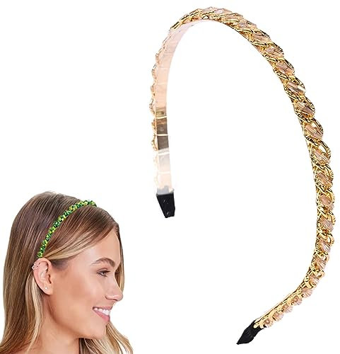 Wedding Headbands for Bride Hairband Ladies Headband for Women Bridesmaid Golden Hairpiece Metal Hair Band Sparkly 2010