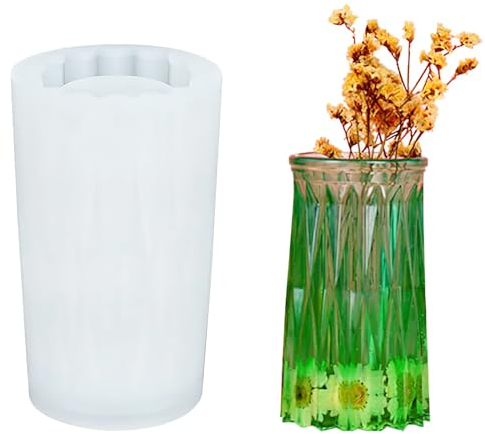 Waldspring Moule Vase en Silicone pour Résine Epoxy, DIY Porte-Stylos avec Paillettes - Compatible Jesmonite