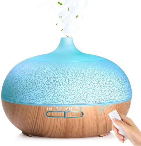 Aroma Diffuser für Duftöle,GeeRic 550ml Ultraschall Luftbefeuchter Diffusor für ätherische Öle,Raumbefeuchter Aromatherapie Öle Duftlampe mit 7 Farben LED Leichte für Schlafzimmer Büro Yoga Spa