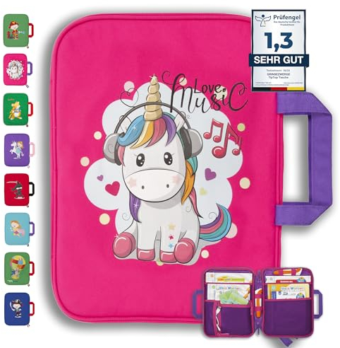 GRINSEZWERGE Tasche für TipToi Bücher Plus TipToi Stift und Zubehör – 10 Motive | passend auch für Kinder Tablet und Edurino Figuren | Tip TOI Starterset Buch Aufbewahrung Hülle - Einhorn
