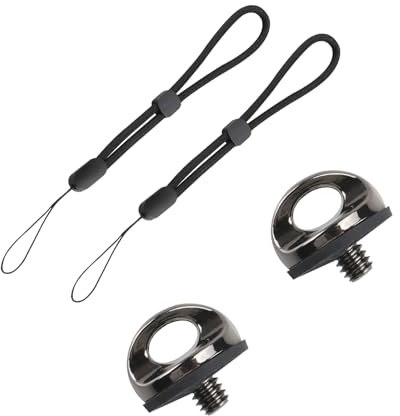 TECDW 2 Piezas Tornillo de Cámara De 1/4 Redondo, Tornillos Adaptador Para Correa De Cámara, Tornillo de Montaje de Acero Inoxidable para Trípode Monopié Liberación Rápida Plac
