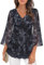 Bluse Damen, Longshirt Damen 3/4 Arm Lässig Shirts A Linie Schicke Festliche Blusen Edel Festival Weite Blusen & Tuniken Elegant Trompetenärmel Oberteil Schwarz Damentunikas 3/4ärmel,XL