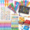 zycBernoi 78 Stück Kinder Einschulung Mitgebsel Set, Faltbare Zuckertüte, Einladungskarte, Tic Tac Toe-Packungen, Tierstempel, Kinder Party Geschenke