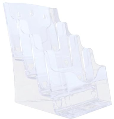 MagiDeal Présentoir de brochures en acrylique, porte-documents cadeaux, porte-documents, porte-revues pour réception de brochures, A5 4 niveaux
