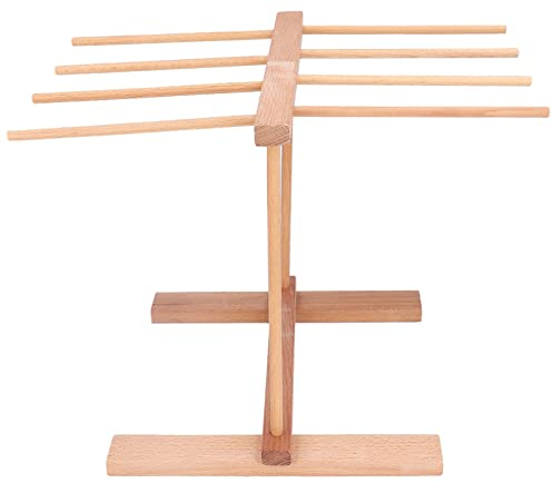 Wooden Noodle Drying Rack Foldable Prevent Slipping Pasta Drying Rack Beech Wood Household Noodle Dryer Rack 15.4 X 8.7 X 11.8in for Kitchen